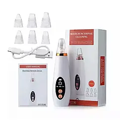 Вакуумний апарат очищувач шкіри Multi-Functional для очищення обличчя з функцією масажу та підсвіткою