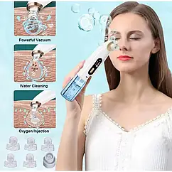 Вакуумний електричний прилад для видалення чорних точок USB XL-1111 з підсвічуванням та 5 насадками