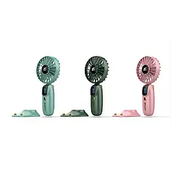 Вентилятор міні з підставкою для телефону та дисплеєм HH-F10 3 швидкості 360 градусів