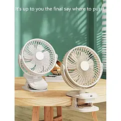 Вентилятор Міні USB з прищепкою Fan F-2 360 градусів поворотний