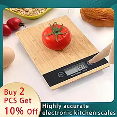 Бамбукові дерев'яні ваги 5 кг кухонні ваги AND KE-S