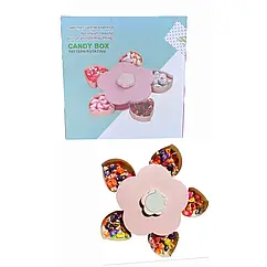 Обертова складна цукерниця Flower Candy з кришкою та відділеннями