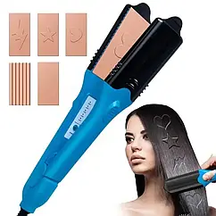 Випрямляч щипці для волосся з п'ятьма затискачами та рукавичкою плойка з 360 шнуром XL-619