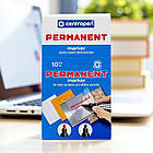 Скошений перманентний маркер Чорний CENTROPEN Упаковка 10 шт., фото 4