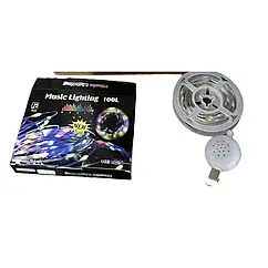 Гірлянда музична 100LED USB 10 метрів SF-3 тепле світло SF-4 мікс