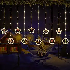 Гірлянда Штора USB весюльки теплий колір AND SF-49