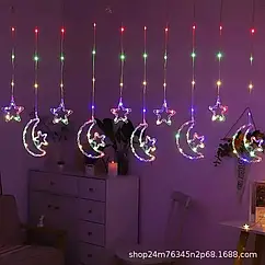 Гірлянда Штора 10 МИКС Usb Зірки Місяць AND SF-47 довжина 3 метри світлодіоди