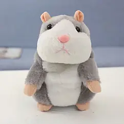 Говорячий хом'як повторювач сірий на батарейках звукозапис відтворення