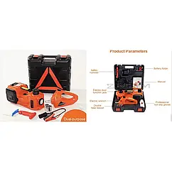 Домкрат 5 тонн 4 в 1 гідравлічний з насосом 12 В