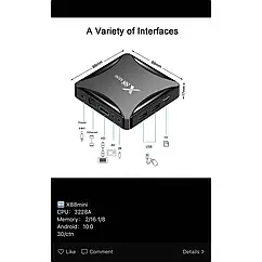 Смарт приставка X88 Mini Андроїд 11 4 ГБ оперативної пам'яті 32 ГБ пам'яті