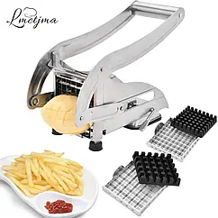 Картофелерізка Potato Chipper срібляста ручка нержавіюча сталь