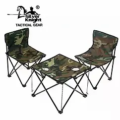 Стіл туристичний складний з 2 стільцями камуфляж AND10485-1
