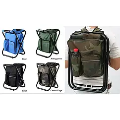 Стіл-стілець туристичний складний Рибальське крісло 2 в 1 HX-30 чорний зелений