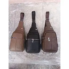 Сумка чоловіча чорна 3 кольори Джаспер 0086 з штучної шкіри