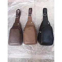 Сумка чоловіча чорна 3 кольори 0087 натуральна шкіра містка