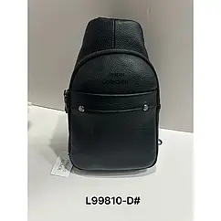 Сумка Чоловіча Чорна Шкіра L99810-d містка легка