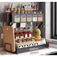 Кухонний стеллаж сушарка для посуду органайзер AND-3 3 рівня 2 яруси