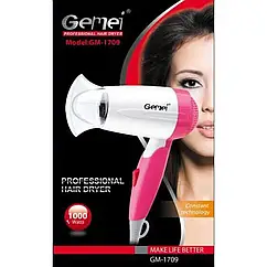 Фен для волосся Gemei GM 1709 2200 Вт з іонізацією та насадкою для укладки