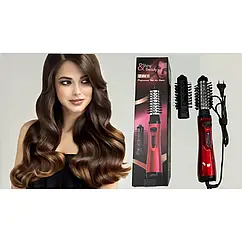 Фен гребінець для волосся Shiny Beauty 2 в 1 з іонізацією та термозахистом