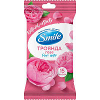 Популярний! Вологі серветки Smile Daily Троянда 15 шт. (4820048482219) - Краща якість тільки на Nukleon.com.ua