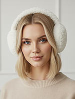 Хутряні навушники Lama Premium молочні