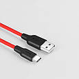 Дата кабель USB 2.0 AM to USB-C 1.0m 2A silicone X21 black+red HOCO (6957531071419), фото 3