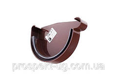 Заглушка пластикова ринви водостічної права Profil 90 коричнева