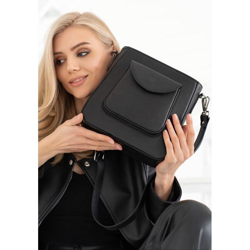 Жіноча шкіряна сумка Stella чорна 4614288