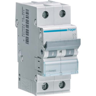 Автоматичний вимикач Hager 2-п. C 50A (6kA) 2M (A) (MCN250), фото 1