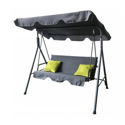 Качеля садова Bonro B-703 A Сіра+салатові подушки, фото 1