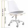 Крісло Bonro B- 487 на колесах біле з чорним сидінням, фото 10