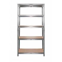 Стелаж металевий оцинкований 5 полиць 180x90x30 Siker G9030 для гаража складу підвалу магазину, фото 3