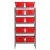 Стелаж металевий оцинкований 5 полиць 180x90x30 Siker G9030 для гаража складу підвалу магазину, фото 5