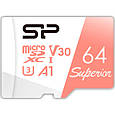 Карта пам'яті Silicon Power 64GB microSDXC class 10 UHS-I U3 V30 A1 Superior (SP064GBSTXDV3V20SP), фото 2