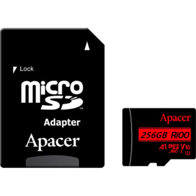 Карта пам'яті Apacer 256GB microSDXC class 10 UHS-I V10 A1 (AP256GMCSX10UB-R), фото 1