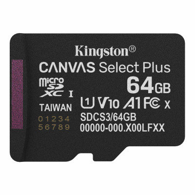 Карта пам'яті Kingston 64GB microSDXC class 10 UHS-I V10 A1 Canvas Select Plus (SDCS3/64GBSP), фото 1