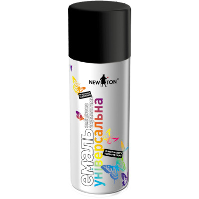 Аерозольна фарба для автомобіля New Ton універсальна 9005 чорний МАТ,аер.400 мл (000000237), фото 1