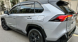 Дефлектори вікон із хром молдингом, вітровики Toyota Rav-4 2019- (неірж смуга), фото 2