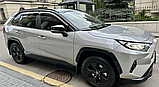 Дефлектори вікон із хром молдингом, вітровики Toyota Rav-4 2019- (неірж смуга), фото 3
