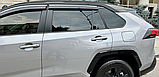 Дефлектори вікон із хром молдингом, вітровики Toyota Rav-4 2019- (неірж смуга), фото 4