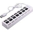 Концентратор Voltronic USB 2.0 to 7xUSB with switches white (YT-H7SHS-W), фото 2