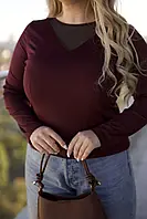 Женская кофточка с декольте сетка норма и батал