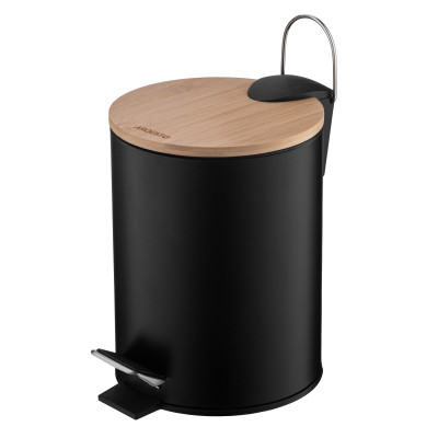 Контейнер для сміття Ardesto Minimalism З педаллю Чорний 3 л (ARHB3601BB), фото 1