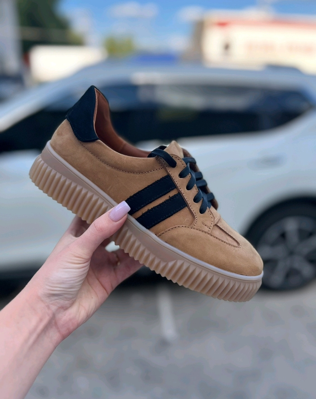 Кеди шкіряні жіночі весна осінь руді, фото 1