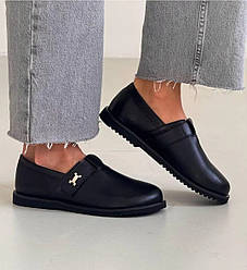 Туфельки шкіряні анатомічні жіночі чорні