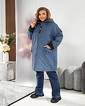 Демісезонна жіноча куртка джинс батал великого розміру Розміри: 56-58, 60-62, 64-66, 68-70, фото 4