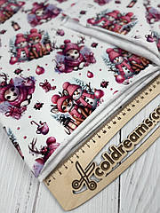 Футер двунитка "Снігові друзі олені і сніговики"- 180см. (діджитал)