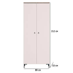 Шафа платтяна двостулкова Симпл SZF2D 80 см кашемір і в'яз ліберті світлий без дзеркала в підліткову кімнату
