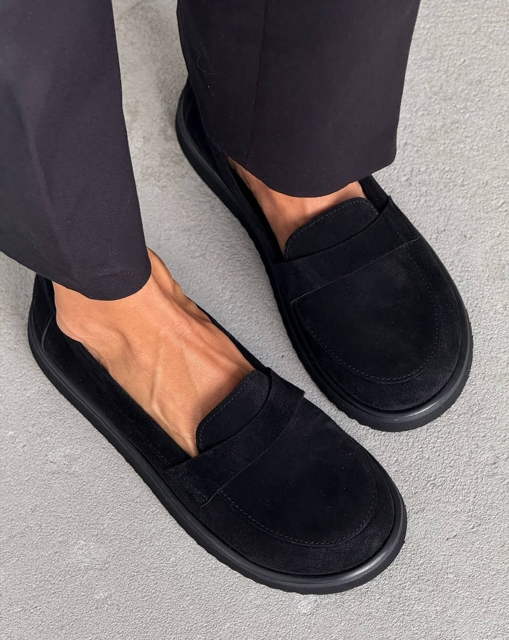 Лофери замшеві анатомічні жіночі чорні, фото 1