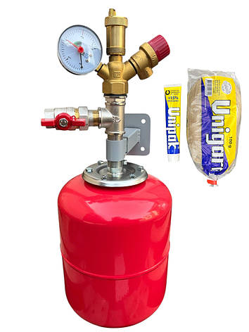 Група безпеки, розширювальний бак 19 л (вертикальний), кріплення бака, 3/4 кран з американкою (КОМПЛЕКТ) Чехія, фото 1